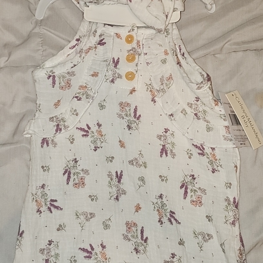 Floral Sleeveless Romper w/ Matching Headband